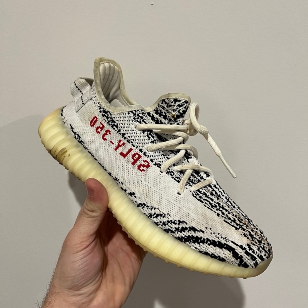 Adidas White and Black Sneakers with Boost Technology